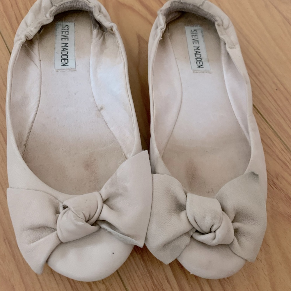 Blush leather flats